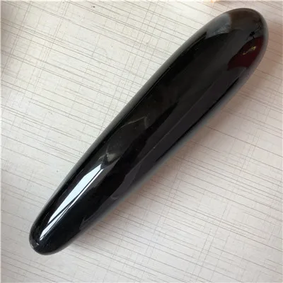 black obsidian Около 6,9 дюймов натуральный розовый кварц Кристальный массаж палочка иони жезл удовольствия Кристалл Кегеля мяч упражнения розовый кварц - Цвет: black obsidian