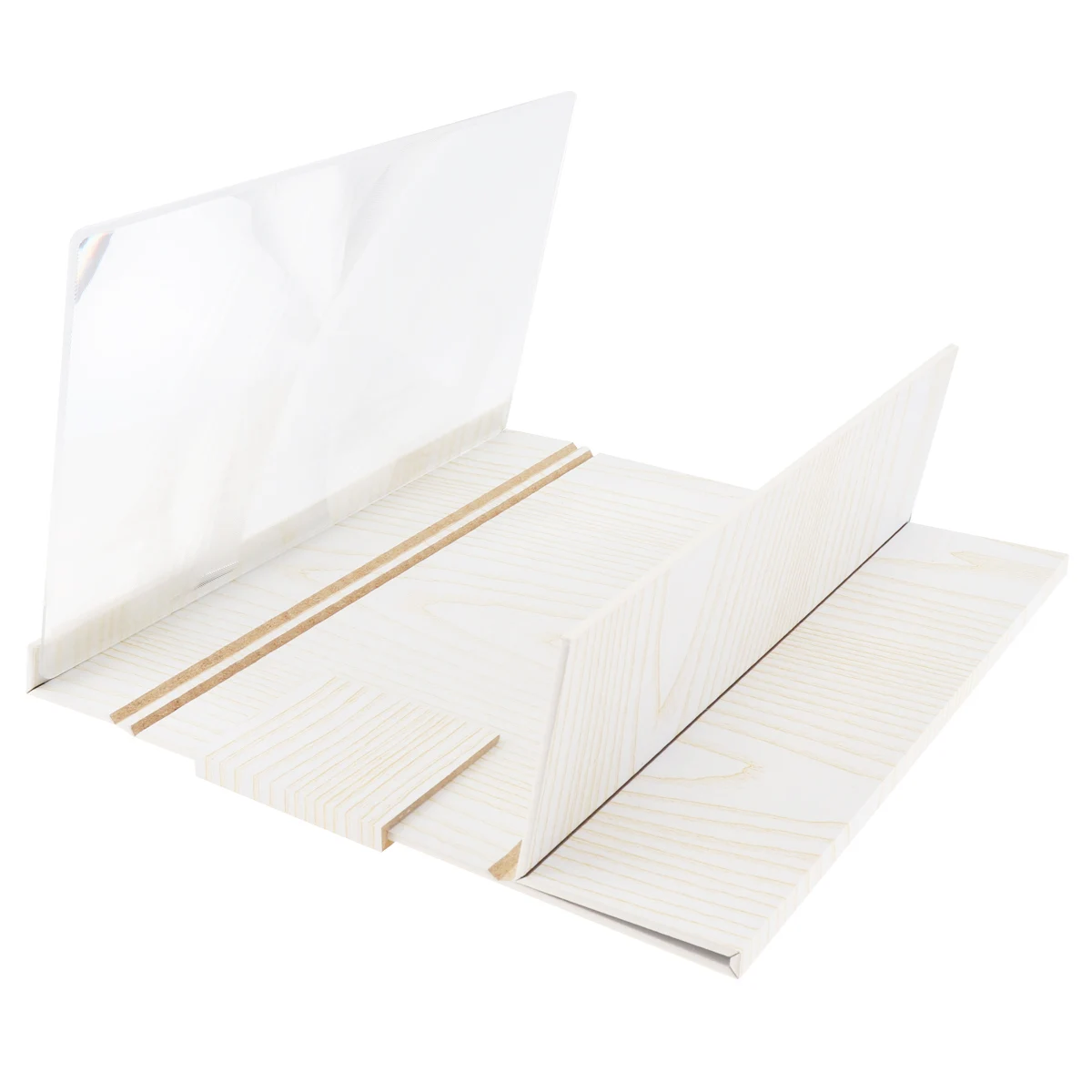 4X 12 дюймов портативное белое дерево PMMA + Fiberboard 3D видео мобильный увеличитель для