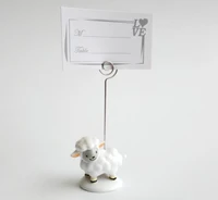 10pcs white sheep tower name number table place card holder for wedding party anniversary venue decoration