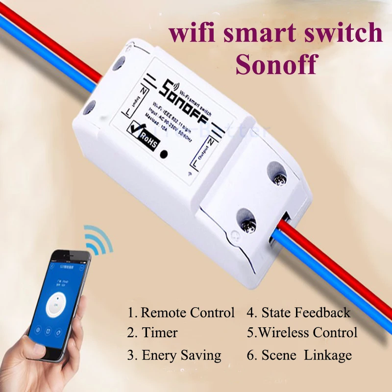 Умный Универсальный беспроводной переключатель Sonoff с Wi Fi переключатели DIY MQTT COAP