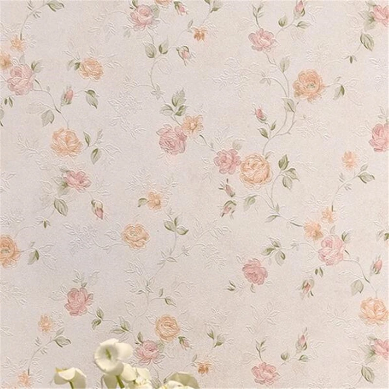 wellyu Idyllic pink purple floral small dormitory bedroom clothing shop wallpaper romantic girl room wedding | Обустройство дома
