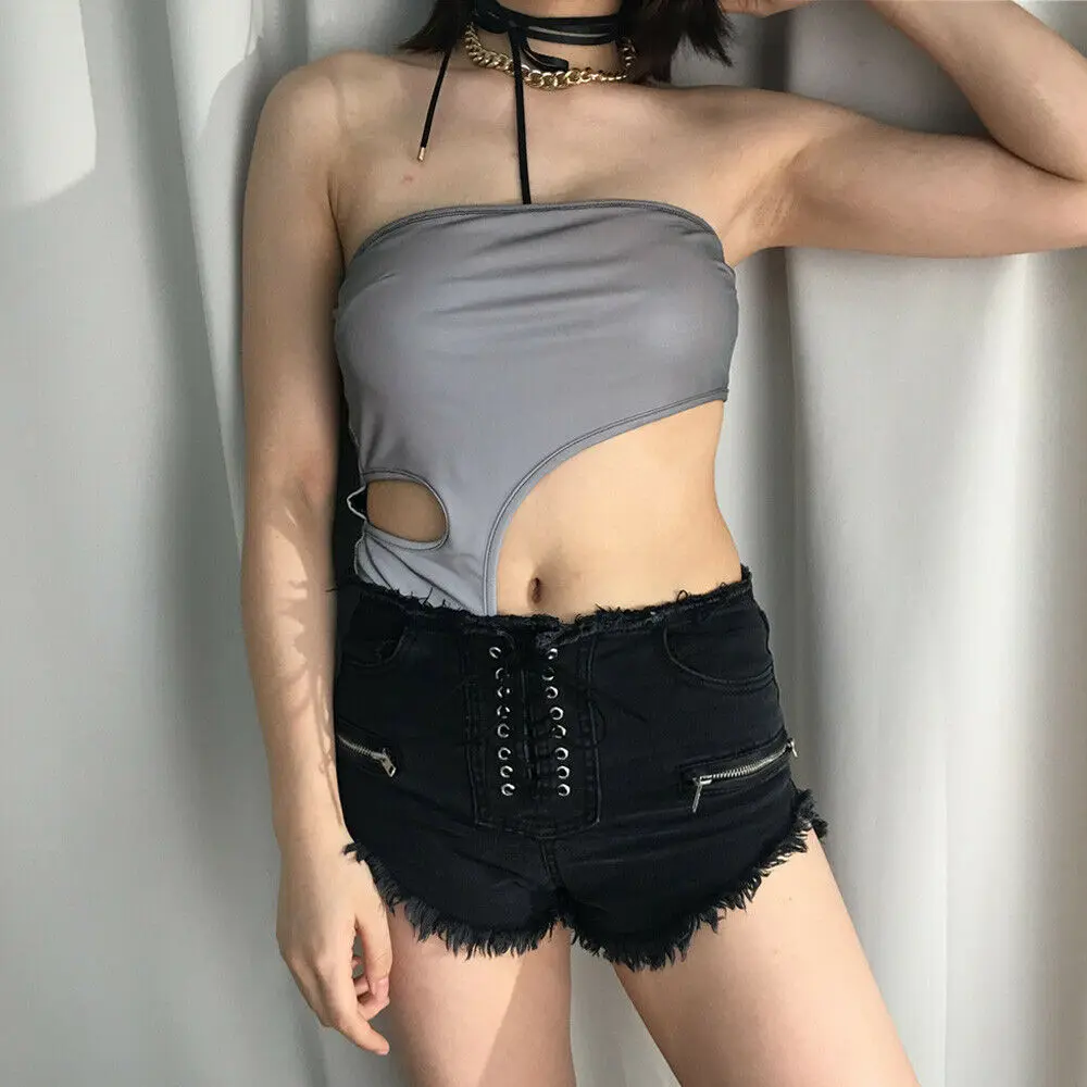 Новые летние модные женские Светоотражающие Боди без рукавов повседневные