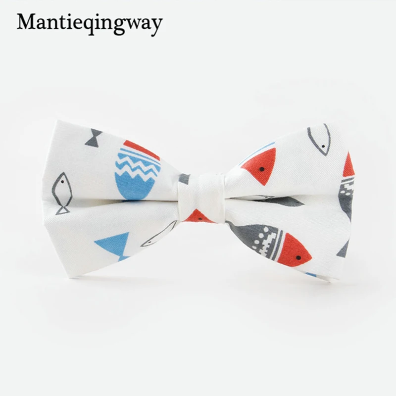 Mantieqingway модный мужской галстук бабочка с рисунком рыбы/утки аксессуары для