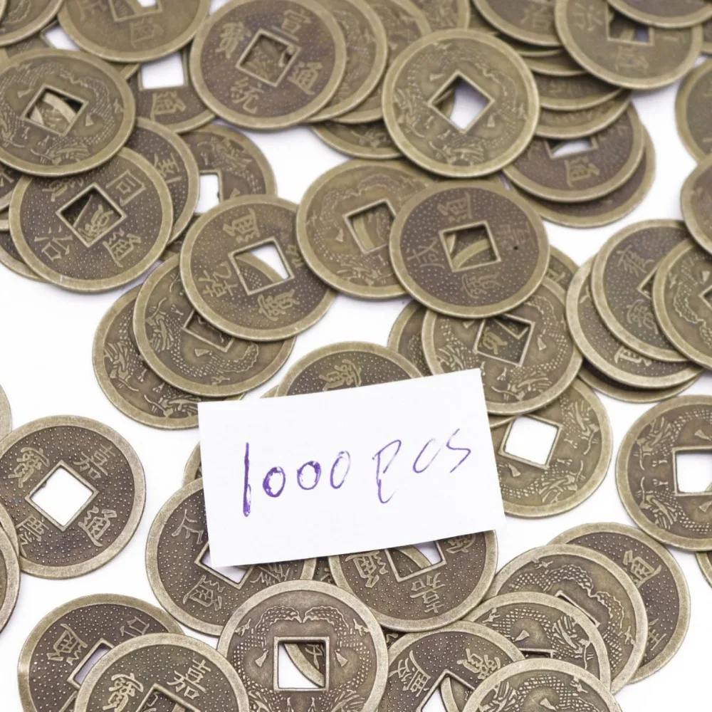 Серия 1000 шт. Реплика китайской династии Цинь двойной дракон монета из сплава
