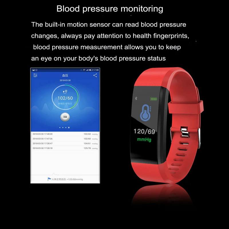 Смарт браслет сердечного ритма Фитнес трекер IP67 Водонепроницаемый Браслет крови