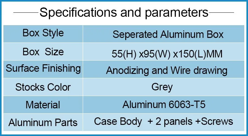10 шт./лот китайская промышленная коробка для электроники Шэньчжэнь ОМК 55(H)x95(W)x150(L)