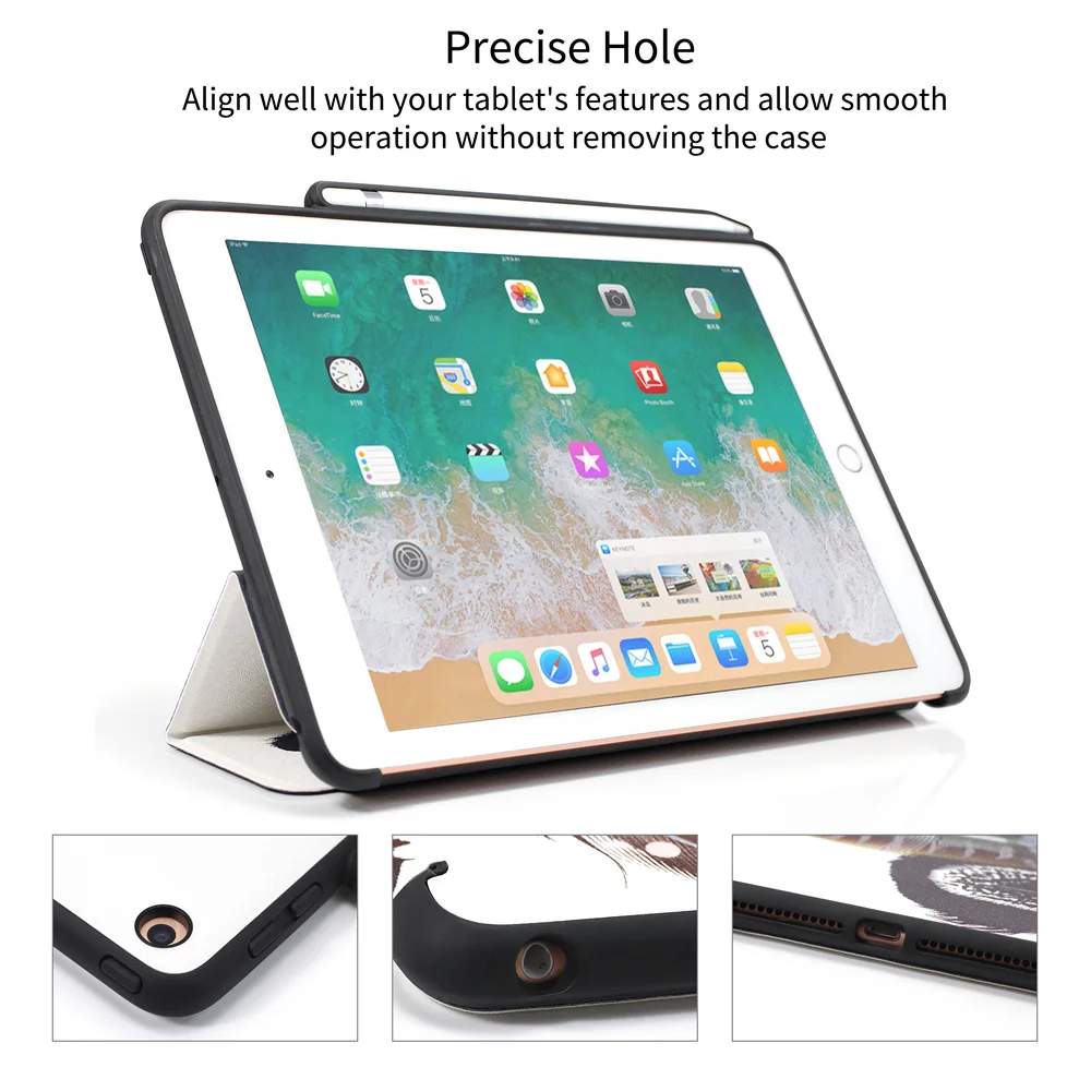 Чехол для iPad 2018 кожаный магнитный Смарт WOWCASE 9 7 с держателем карандашом и