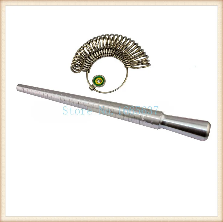 

Metal Guage Mandrel Ring Stick & Manufacture Ring Loop Set,Ring Gauge Metal Finger Sizer Tool Measure 1-13 US