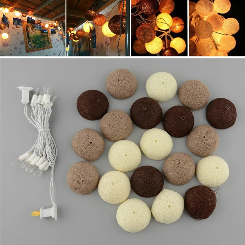 Гирлянда в тайском стиле хлопковая бальная 3 м 20 шт./лот кофейная серия сказочный