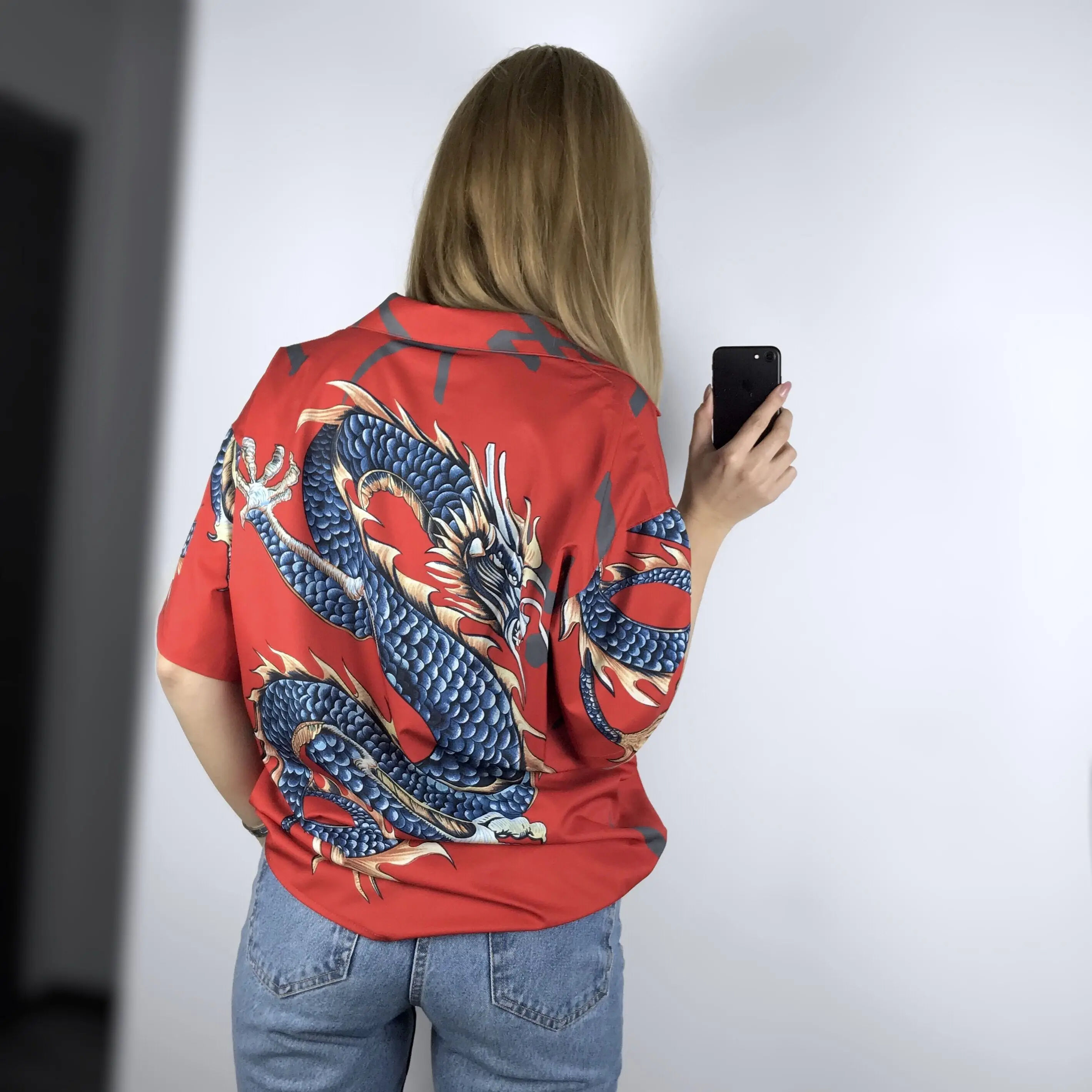 Свободная блуза FATIKA с отложным воротником повседневные рубашки бойфренда крутые