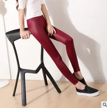 MLXSLKY женские тонкие черные леггинсы из искусственной кожи большого размера