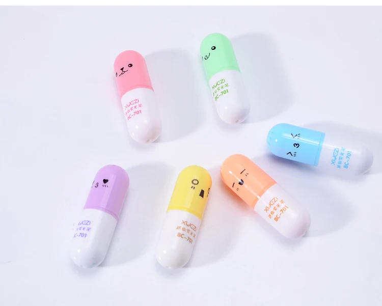 6 шт./партия, Kawaii художественные маркеры, милые капсулы, витаминные таблетки, маркер, ручка, цветной рисунок, живопись, маркер, ручка, канцелярские принадлежности, подарок