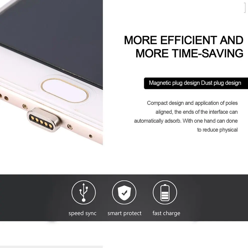 10 шт. магнитный разъем Micro USB для Android металлический быстрой зарядки и