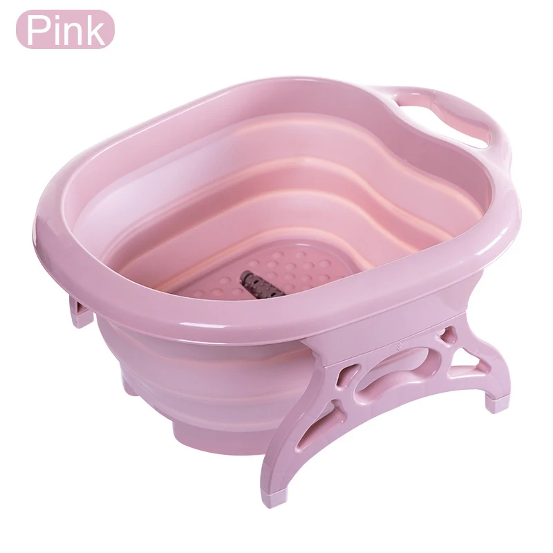 Pink Складной пластмассовый массажер для ног, ванны, ног, подошвы, роликовый мяч, массажер для бассейна, ведро для ног, массажный цилиндр, инструменты для снижения давления - Цвет: Pink