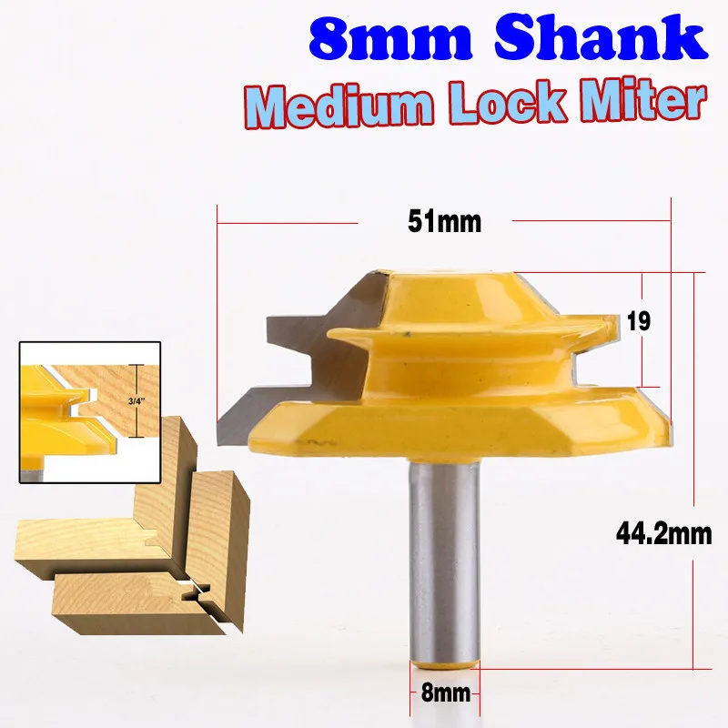 1 шт. Концевая фреза с хвостовиком 8 мм 45 3/4 дюйма|milling cutter|woodworking milling cutterrouter bit |