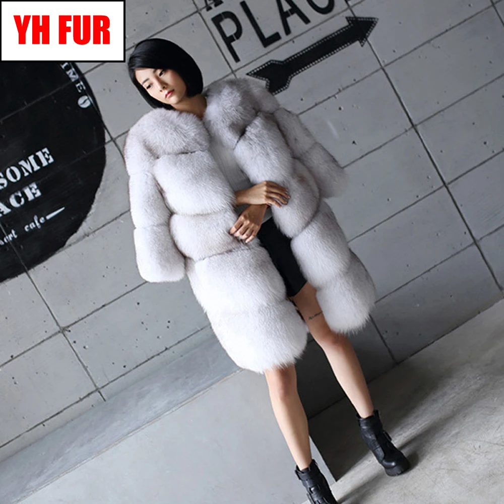 2020 Роскошная Новая женская шуба из натурального Лисьего меха Теплая мягкая