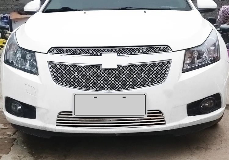 Для Chevrolet Cruze 2009- из нержавеющей стали передний бампер сотовый Центр решетка гоночный Гриль Крышка отделка автомобиля Стайлинг
