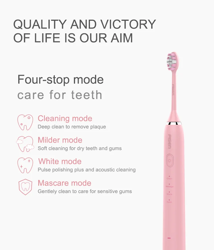 PISEN зубная щетка usb зарядка электрическая зубная щетка Sonicare IPX7buy Водонепроницаемая Мягкая 1 получить 1 бесплатно для влюбленных