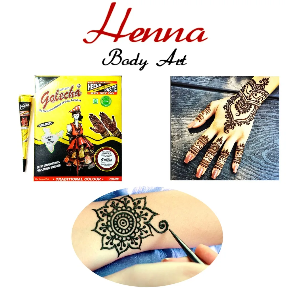 12 шт./лот + трафарет Mehndi черная хна тату паста конусы временная вспышка боди-арт
