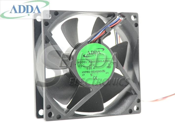 Для ADDA AD0812HX A7BGL DC 12V 0.20A Вентилятор охлаждения сервер квадратный вентилятор 80x80x25