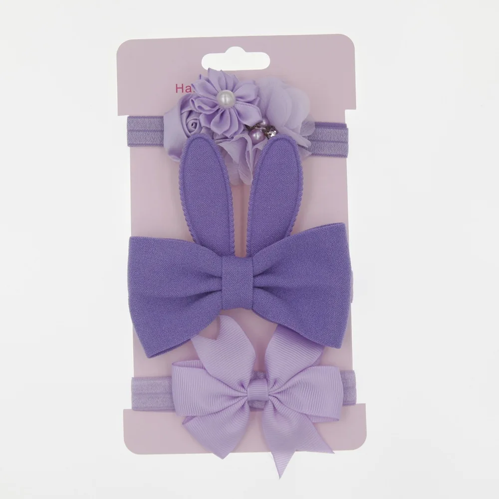 Распродажа 3 шт. Детский Эластичный цветочный венок ободок с кроличьими ушами