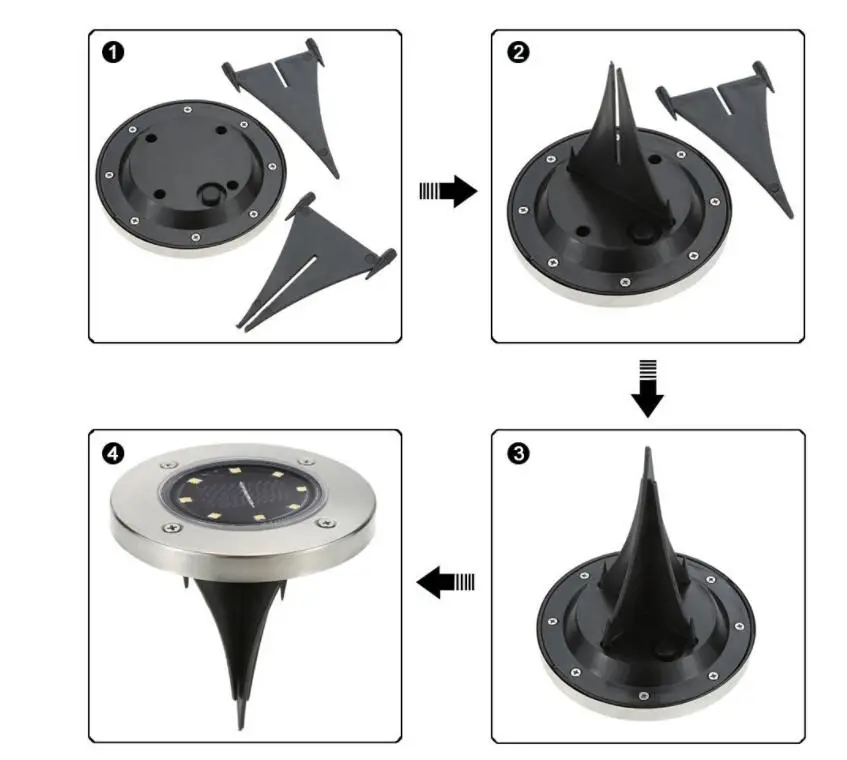 8 светодиодов наземный свет на солнечных батареях сад пейзаж газон лампа