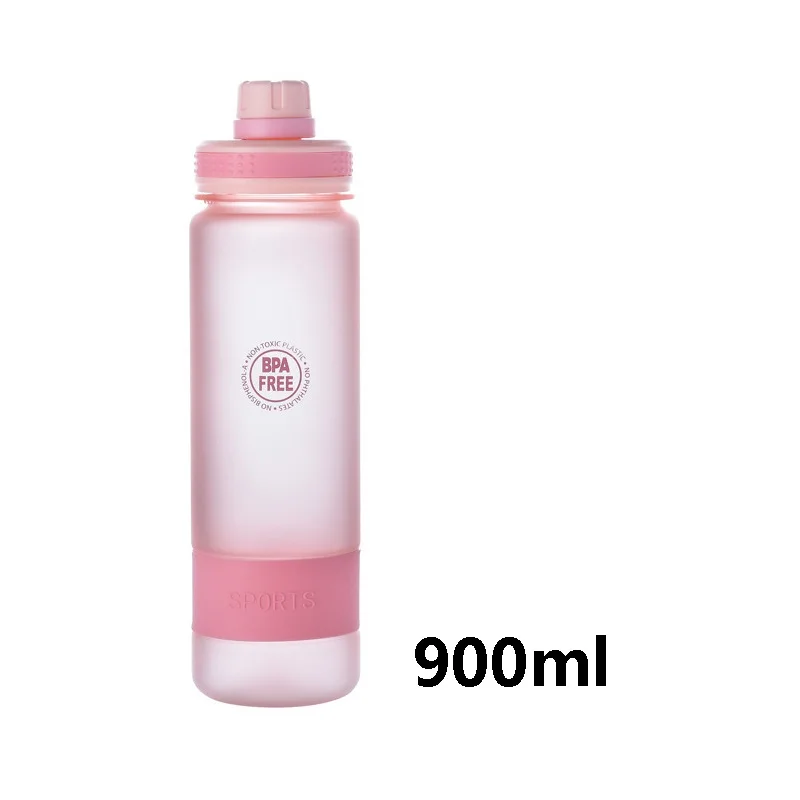 Pink900ml Большая бутылка для воды Герметичная крышка Тритан пластик, не содержащий вра легкий портативный для спорта на открытом воздухе тренажерный зал Йога школа 700/900 мл - Цвет: Pink900ml