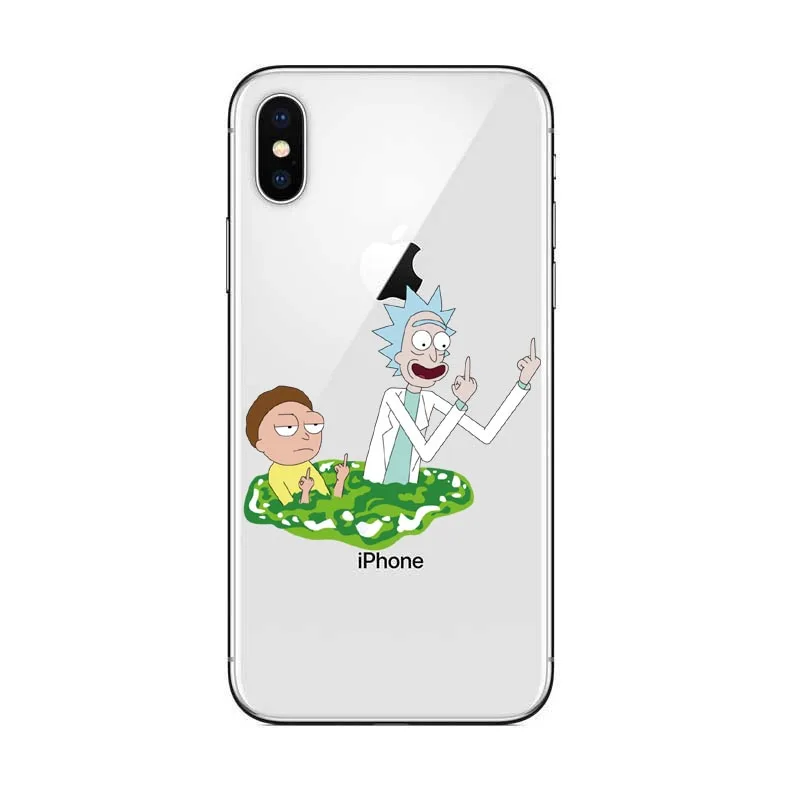 TPU Рик и Морти Мягкий силиконовый чехол для телефона из ТПУ для iPhone X 8 8 Plus 7 7 Plus 6 6s Plus 5 5S SE прозрачный мягкий ТПУ гелевый защитный чехол - Цвет: TPU