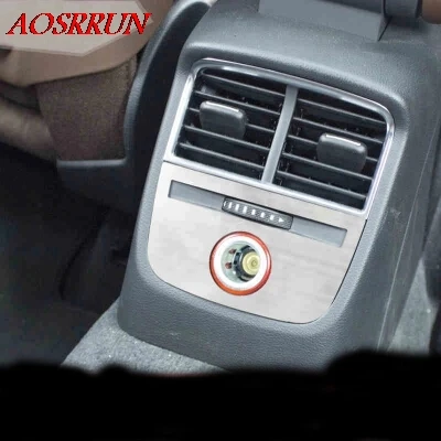 

car-styling rear cigarette lighter panel decorative cover trim car interior accessories Stainless steel strip for Audi A3