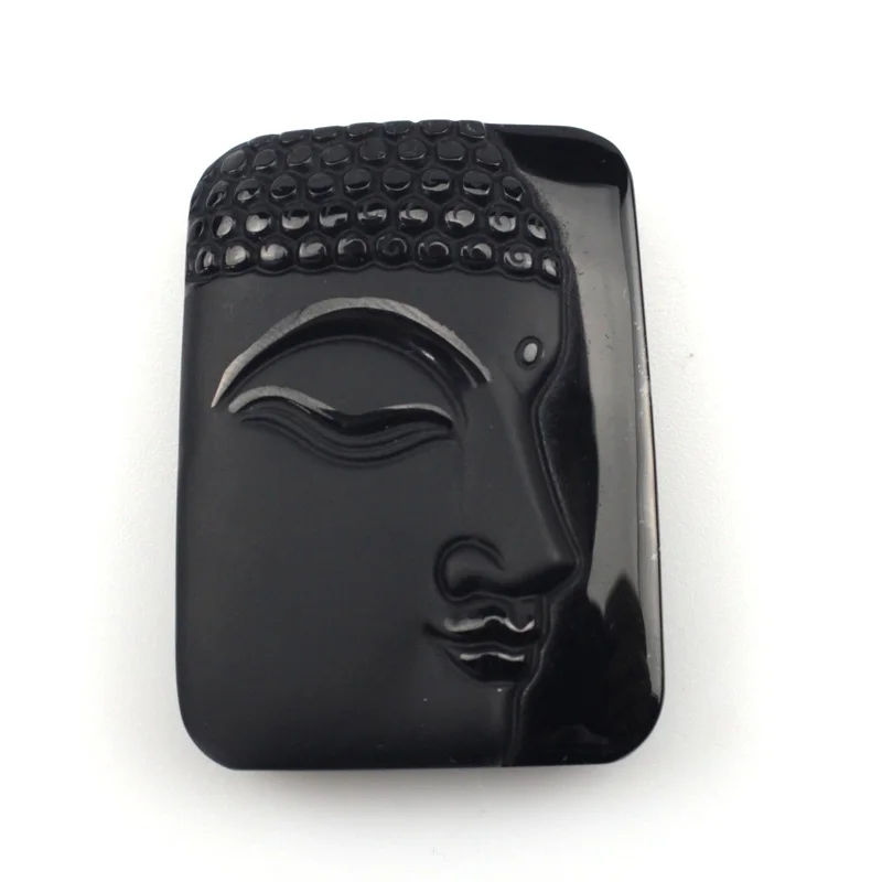 

Natural Obsidian Pendant Natural Stone Pendant Buddha Head Pendant For Woman For Gift Free Obsidian Necklaces