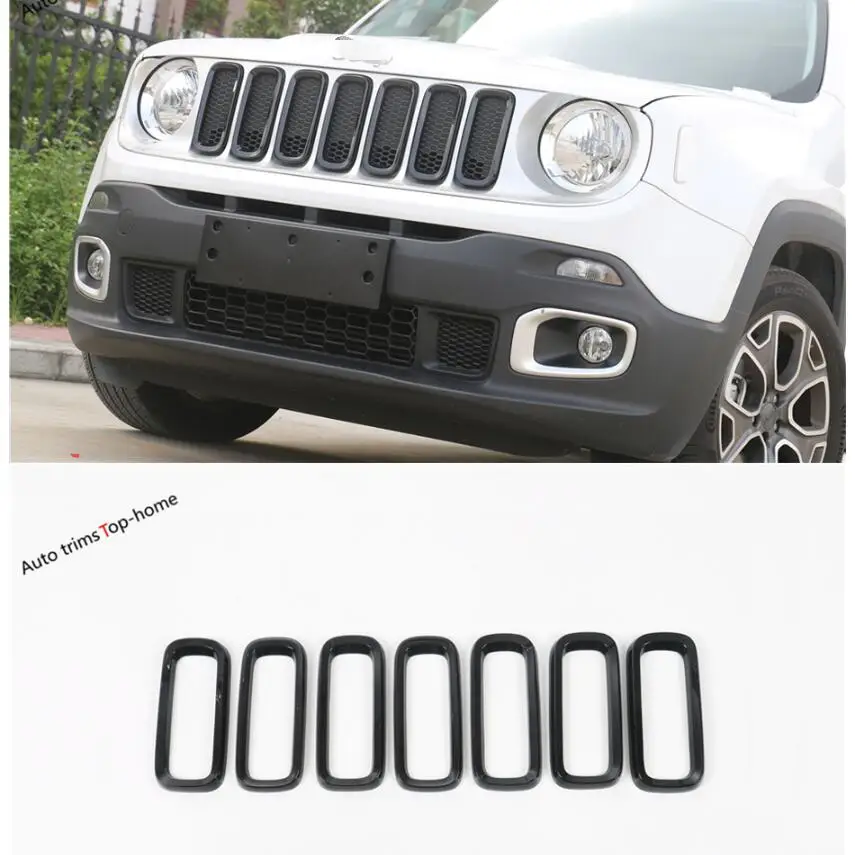 Yimaautotrims Передняя головка фотогриль рамка кольцо обшивка 7 шт. подходит для Jeep Renegade