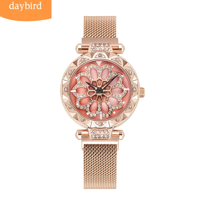 Новинка женские кварцевые часы уникальный дизайн вращающийся на 360 ° циферблат