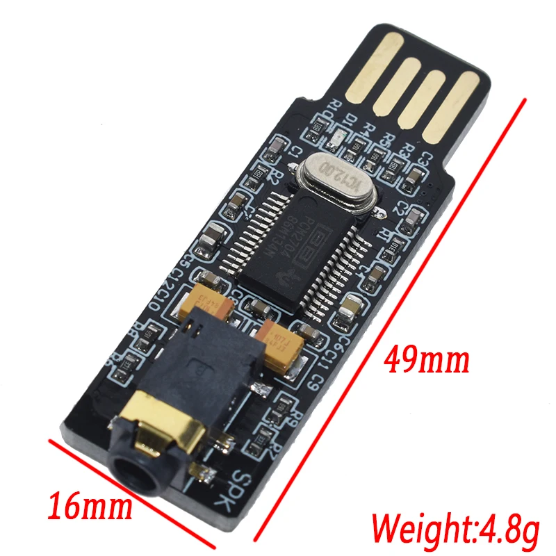 Плата WAVGAT Mini PCM2704 USB Аудио Звуковая карта DAC декодер Бесплатный привод для ПК и