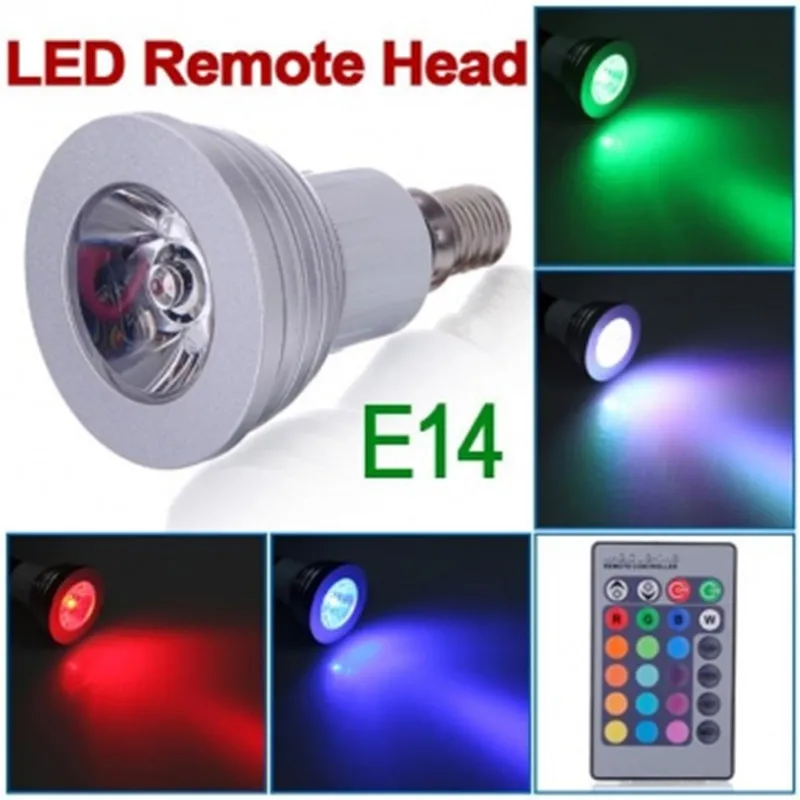 Светодиодная лампа E14 3 Вт RGB светодиодная с изменением цвета 110 240 В + пульт