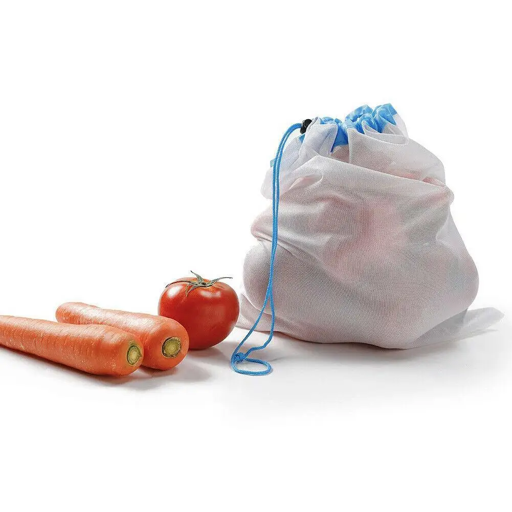 

12Pcs Reusable Produce Mesh Bags Eco Friendly Double Food Toy Storage Pouch