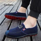Cresfimix chaussures pour hommes Мужская мода размера плюс Черные слипоны Мужская крутая весенняя обувь мужская синяя удобная обувь a5089