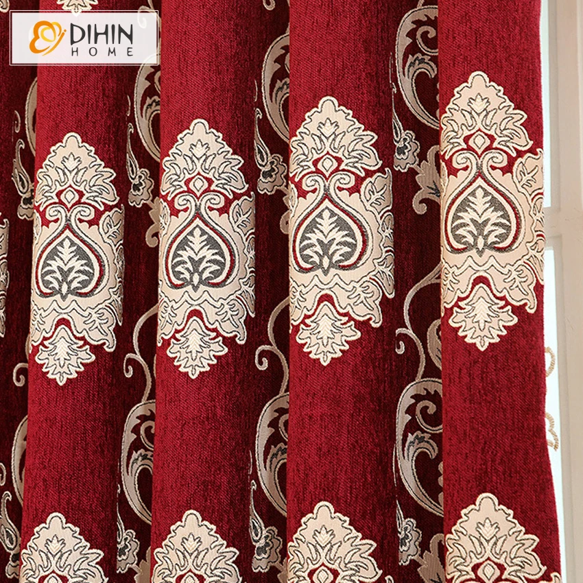 DIHIN домашние европейские жаккардовые шторы для гостиной плотные окон домашний