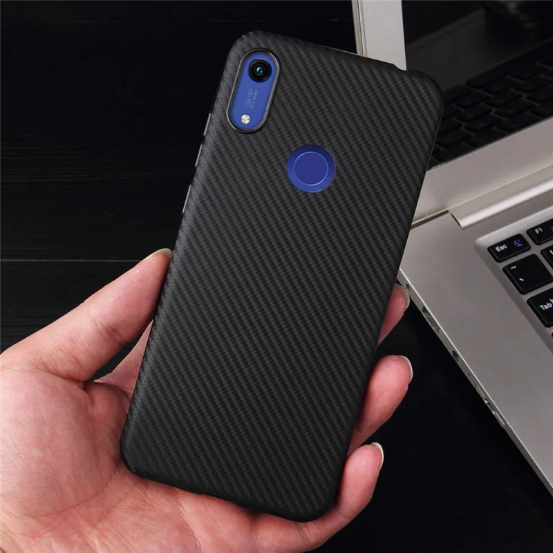 For Huawei Honor 8A Phone case JAT-LX1 Luxury PU silicone carbon fibre shell 8 A Honor8A Back cover |