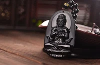 china genuine natural obsidian big day if buddha pendants necklace