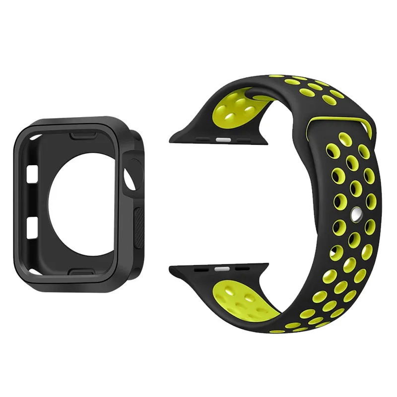 Силиконовый ремешок для apple watch band 38 мм 42 мм iwatch 4 Band 44 мм/40 мм ремешок для часов Ремешок для apple Watch 4 3 2 1 - Цвет ремешка: No8 Black