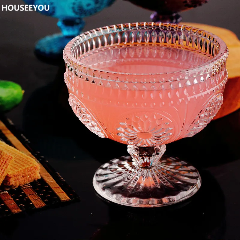 Посуда в европейском стиле ретро со стеклянным тиснением резная посуда миска для