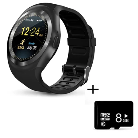 black with 8GB TF KESHUYOU спортивные Смарт-часы для мужчин монитор сердечного ритма шагомер relogio smartwatch TS1 поддержка SIM TF карта для телефона android - Цвет: black with 8GB TF