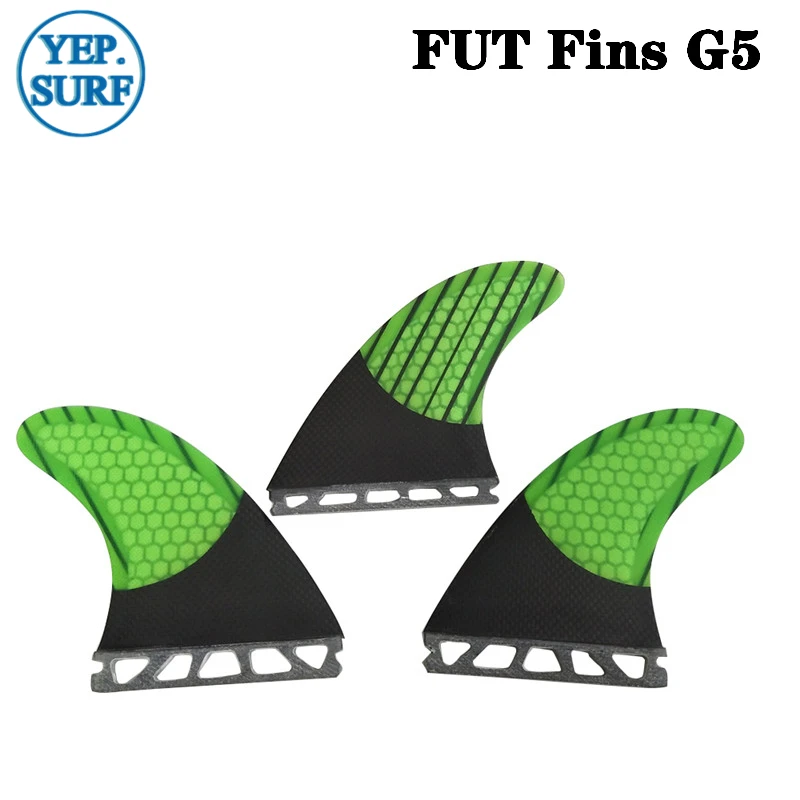 Future G5 плавник желтый сотовая доска для серфинга плавники Future стекловолокно плавники(доска для серфинга) Quilhas весло доска - Цвет: cabon with green 1