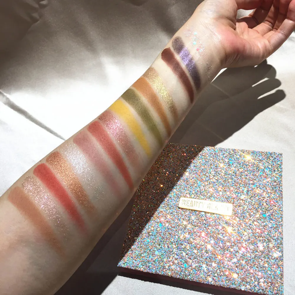 Палитра теней для век Beauty Glazed 16 цветов водостойкие блестящие пигментные дымчатые