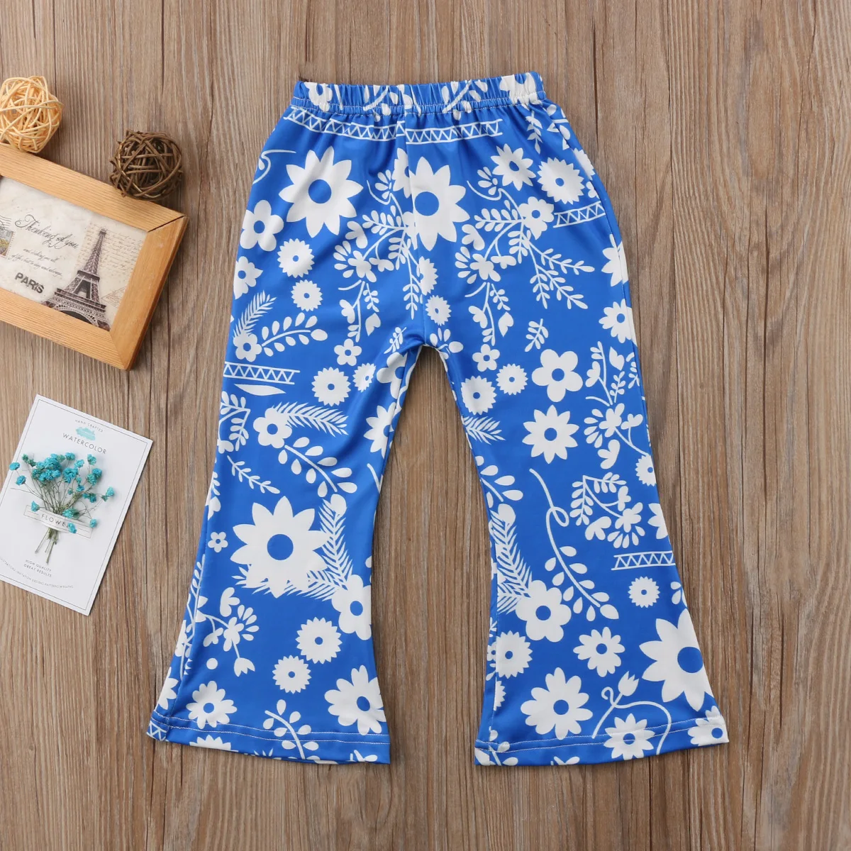 2018 милые штаны клеш с цветочным принтом для маленьких девочек брюки леггинсы
