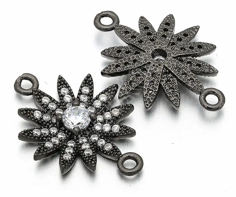 17*23 мм Micro Pave CZ Merkaba Starburst Кристалл Разъем для Diy ювелирных аксессуаров изготовления, отверстие: 1,6 мм, Модель: VS45 - Цвет: Gunmetal