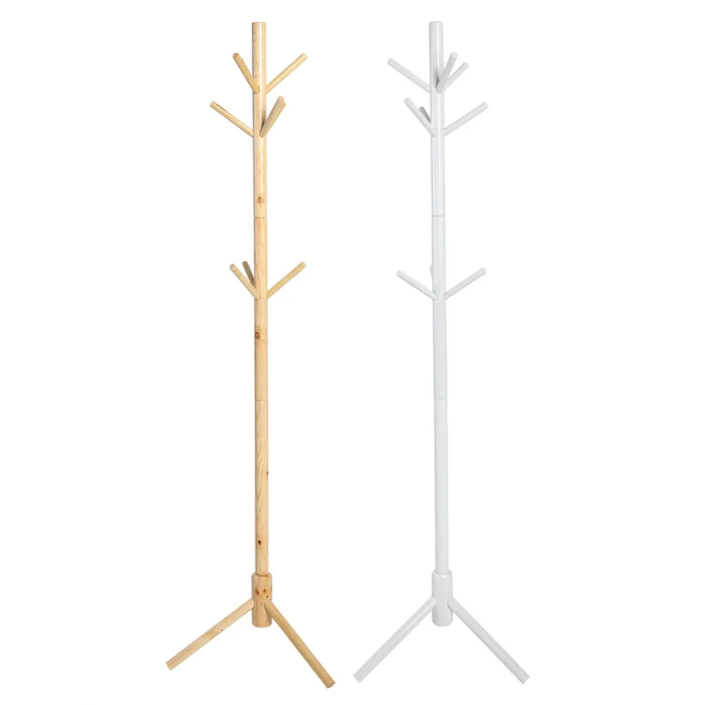 9 крючков деревянная стойка для пальто зала дерево Шляпа Кошелек Куртка круглая