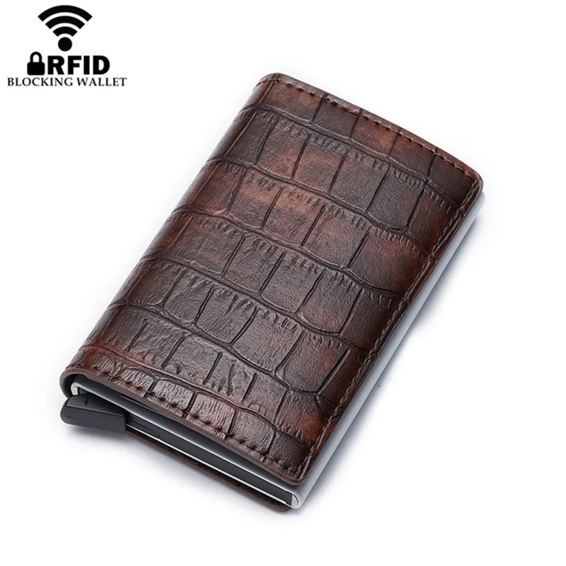 Новая мода Анти RFID Блокировка Мужской кредитный держатель для карт Портативный Женский кожаный мини Чехол для ID карты маленький кошелек для мужчин
