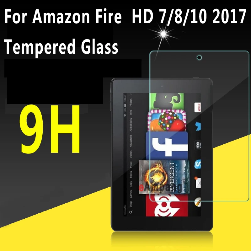 

Прозрачное закаленное стекло для Amazon Fire HD 10 2019 2017, Защита экрана для Fire HD 8 2017, чехол для Amazon Fire 7 2017