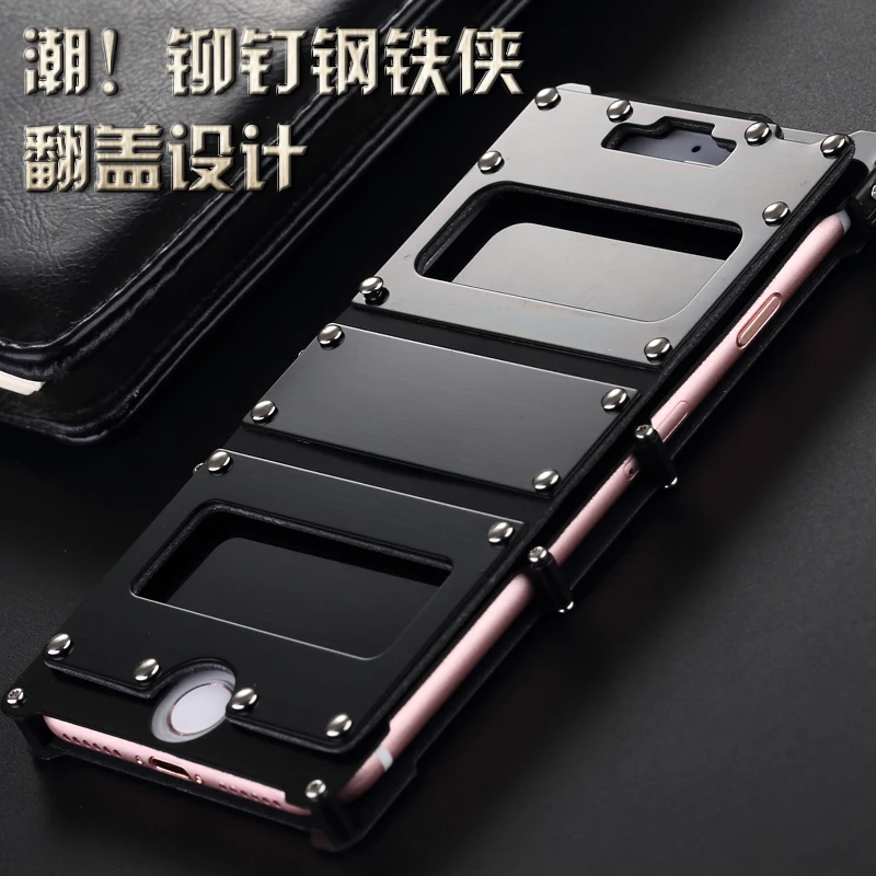 Металлический Чехол книжка с заклепками в ковбойском стиле Железный человек для